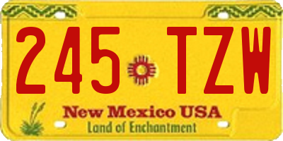 NM license plate 245TZW