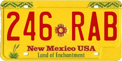 NM license plate 246RAB