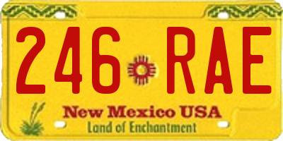 NM license plate 246RAE