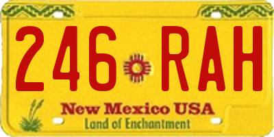 NM license plate 246RAH