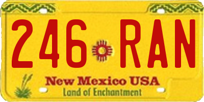 NM license plate 246RAN