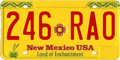 NM license plate 246RAO