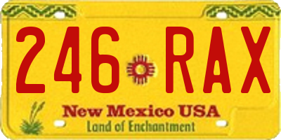 NM license plate 246RAX