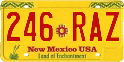 NM license plate 246RAZ