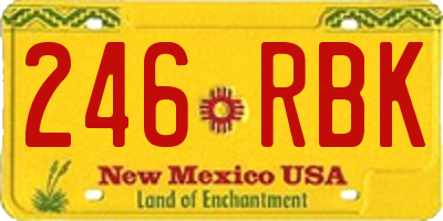 NM license plate 246RBK