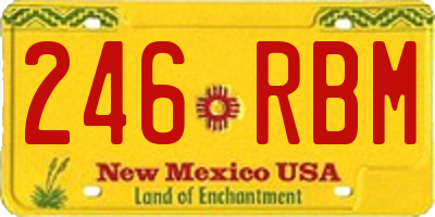 NM license plate 246RBM
