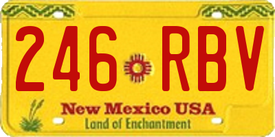 NM license plate 246RBV