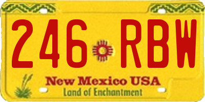 NM license plate 246RBW
