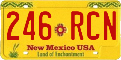 NM license plate 246RCN