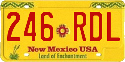 NM license plate 246RDL