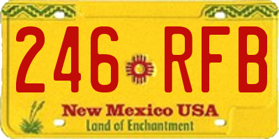 NM license plate 246RFB