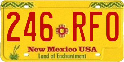 NM license plate 246RFO