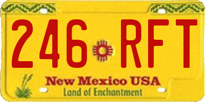 NM license plate 246RFT