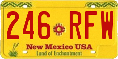 NM license plate 246RFW