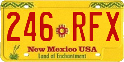 NM license plate 246RFX