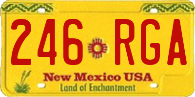 NM license plate 246RGA