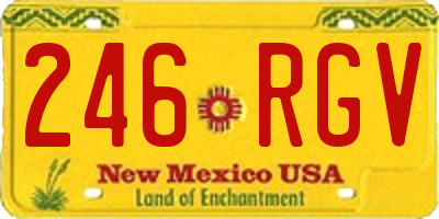 NM license plate 246RGV