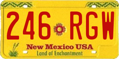NM license plate 246RGW