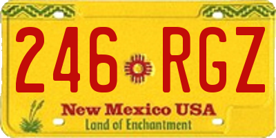 NM license plate 246RGZ