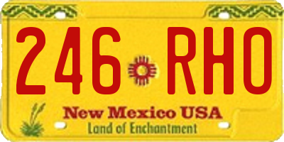 NM license plate 246RHO
