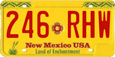 NM license plate 246RHW