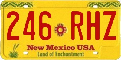 NM license plate 246RHZ