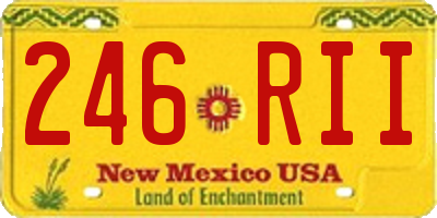 NM license plate 246RII
