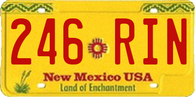NM license plate 246RIN