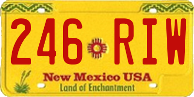 NM license plate 246RIW
