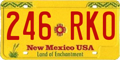 NM license plate 246RKO