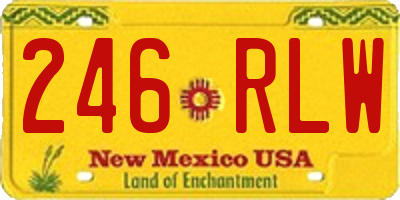 NM license plate 246RLW