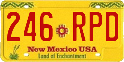 NM license plate 246RPD