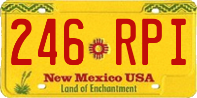NM license plate 246RPI