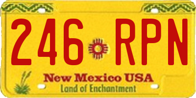 NM license plate 246RPN