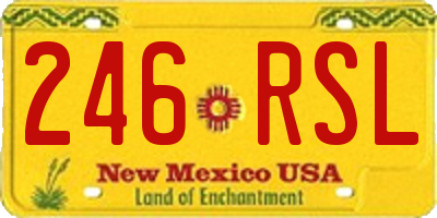 NM license plate 246RSL