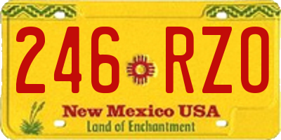 NM license plate 246RZO