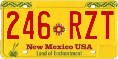 NM license plate 246RZT