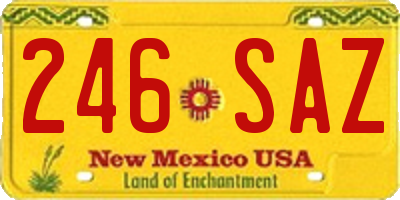NM license plate 246SAZ