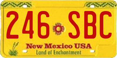 NM license plate 246SBC