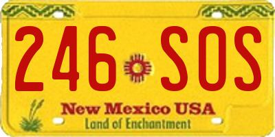 NM license plate 246SOS