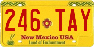 NM license plate 246TAY