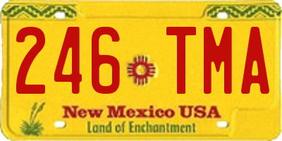 NM license plate 246TMA