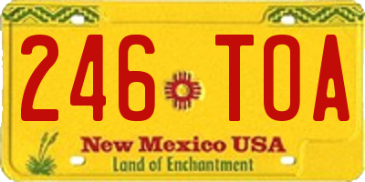 NM license plate 246TOA