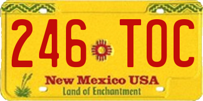 NM license plate 246TOC