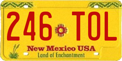 NM license plate 246TOL