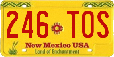 NM license plate 246TOS