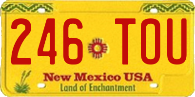 NM license plate 246TOU