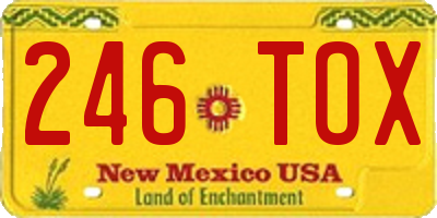 NM license plate 246TOX