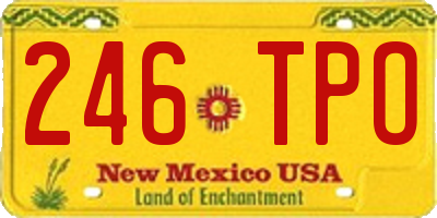 NM license plate 246TPO