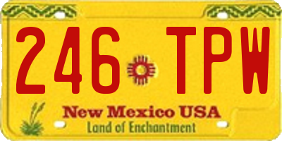 NM license plate 246TPW